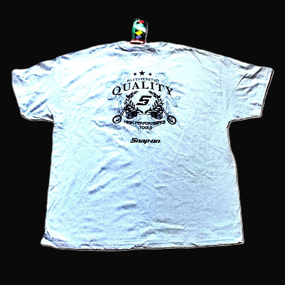 SNAP-ON Men's 2XL Heather Gray SS Tee (HANES) ~ MOTORCYCLE Graphics ~ NE…